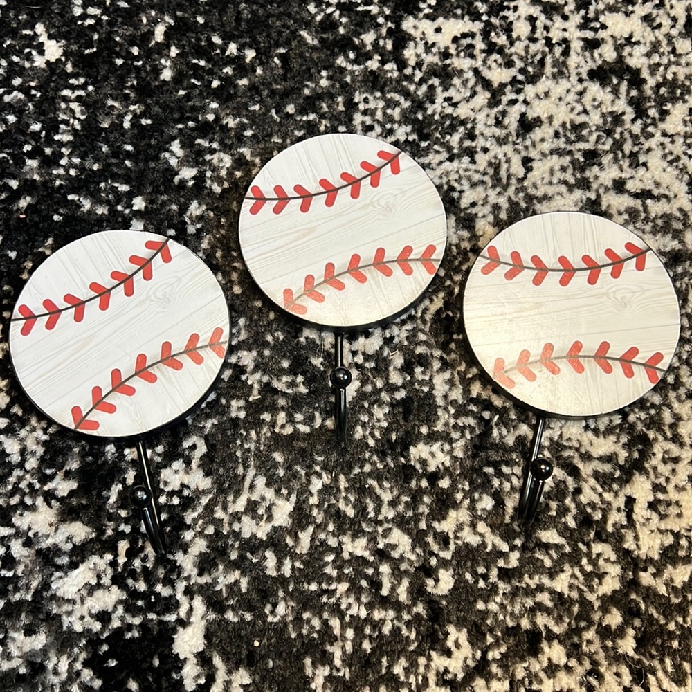 Baseball wall hooks